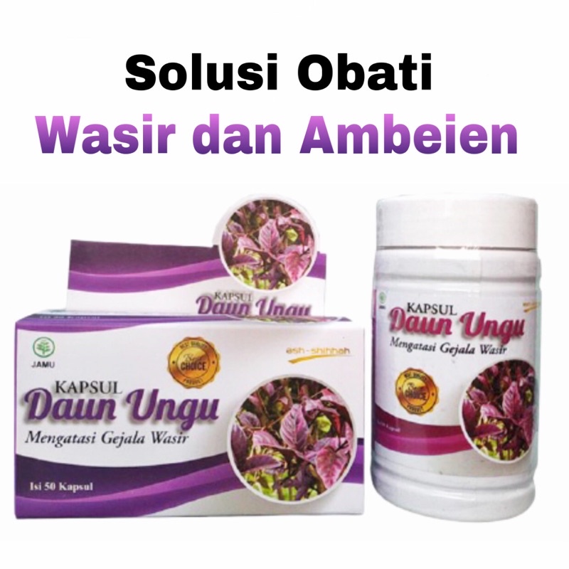 [Original] Kapsul Herbal Daun Ungu BPOM Obat Ambeien Wasir Ambeyen Benjolan Asli Ash Shihhah
