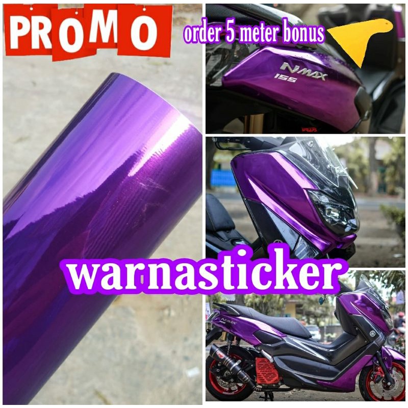 Sticker Skotlet Warna Ungu Crom Metalik Sekotlet Ungu Crom Doff Skotlite Stiker Motor Mobil Otomotif