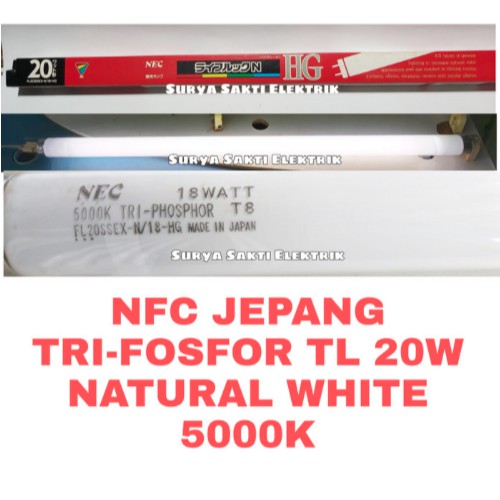 LAMPU TL NEC 20 WATT TRI-FOSFOR WARNA NATURAL WHITE 5000K