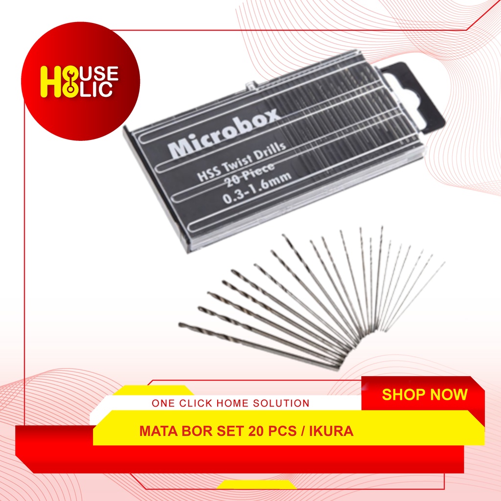 Mata Bor HSS Drill Micro 20 Pcs PCB Microbox 0.3-1.6mm Mata Bor Halus