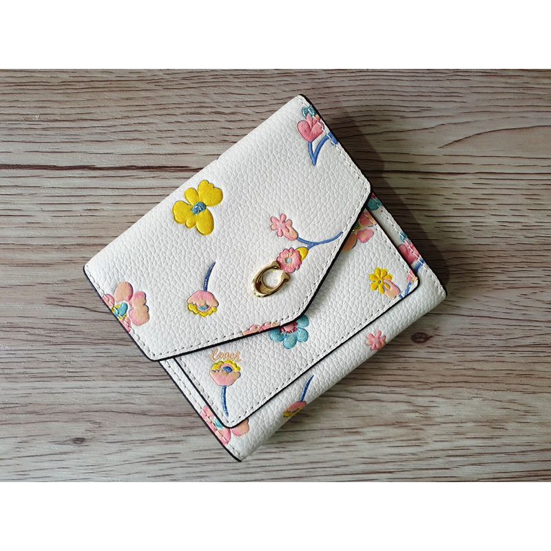Termurah Coach short wallet flower print