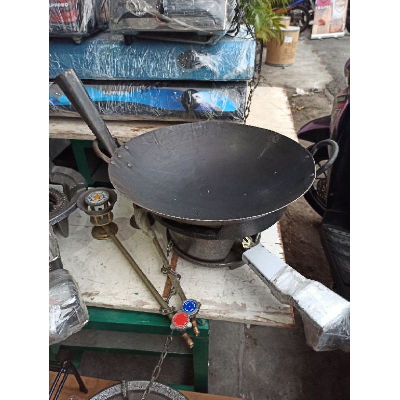 Wajan kwali nasi goreng baja hitam ukuran 40cm gagang