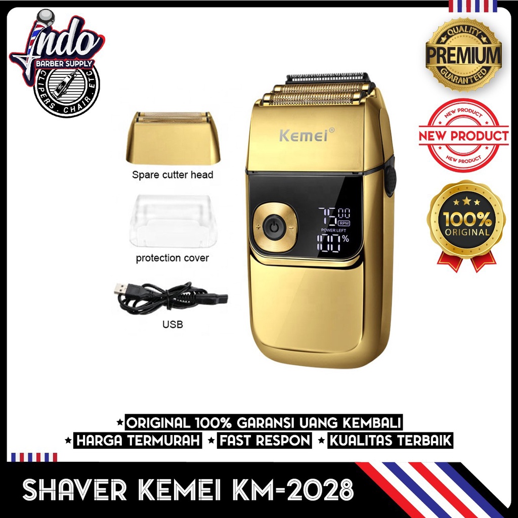 SHAVER KEMEI 2028 KM- 2028 Metal Body LED Display Electric Beard Razor