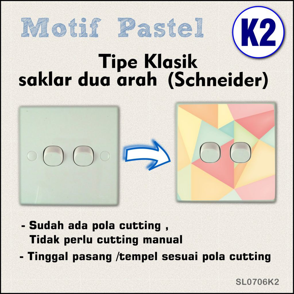 Pastel 06 - Sticker Custom Saklar Dinding / Tombol Lampu  Motif Unik 8cm