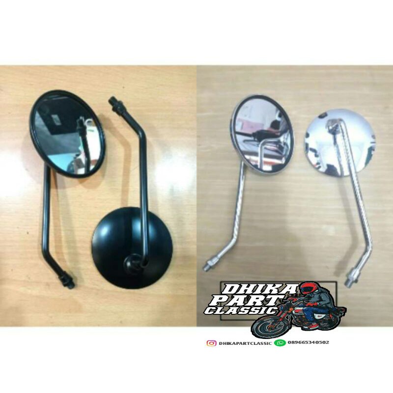 Spion Bulat Panjang Classic Drat 14 Cb100 C70 Honda Win Vespa S90