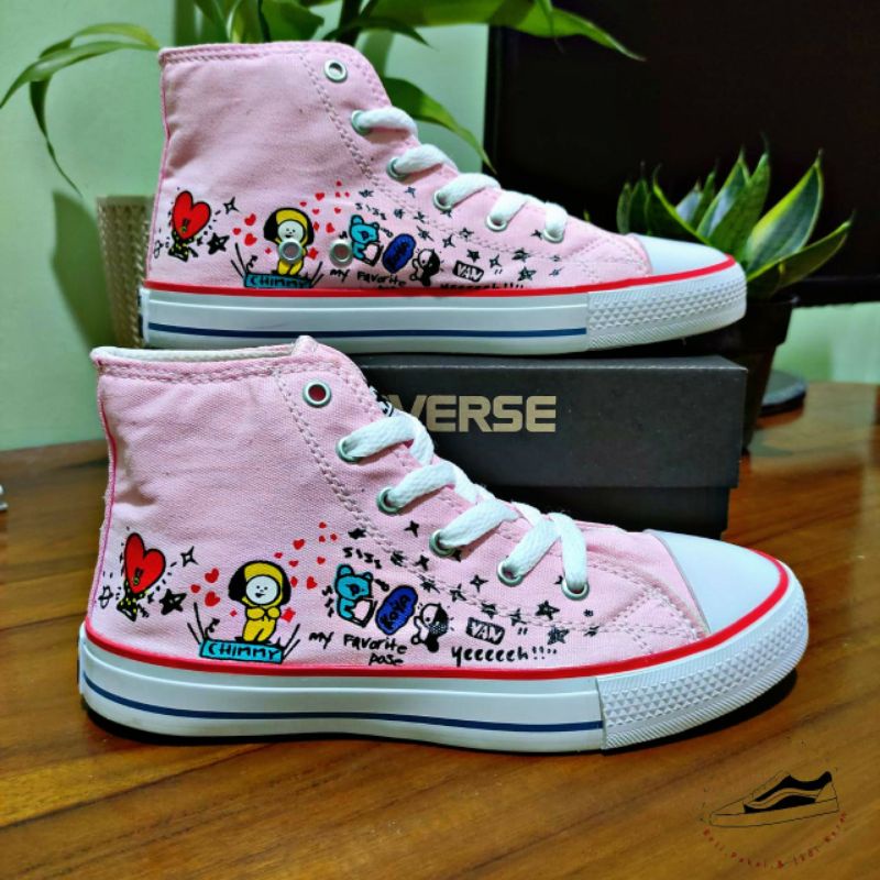 Sepatu Boot Anak Perempuan Cewek Karakter Kartun Bts Bt21 Pink Umur 5 6 7 8 9 10 Tahun