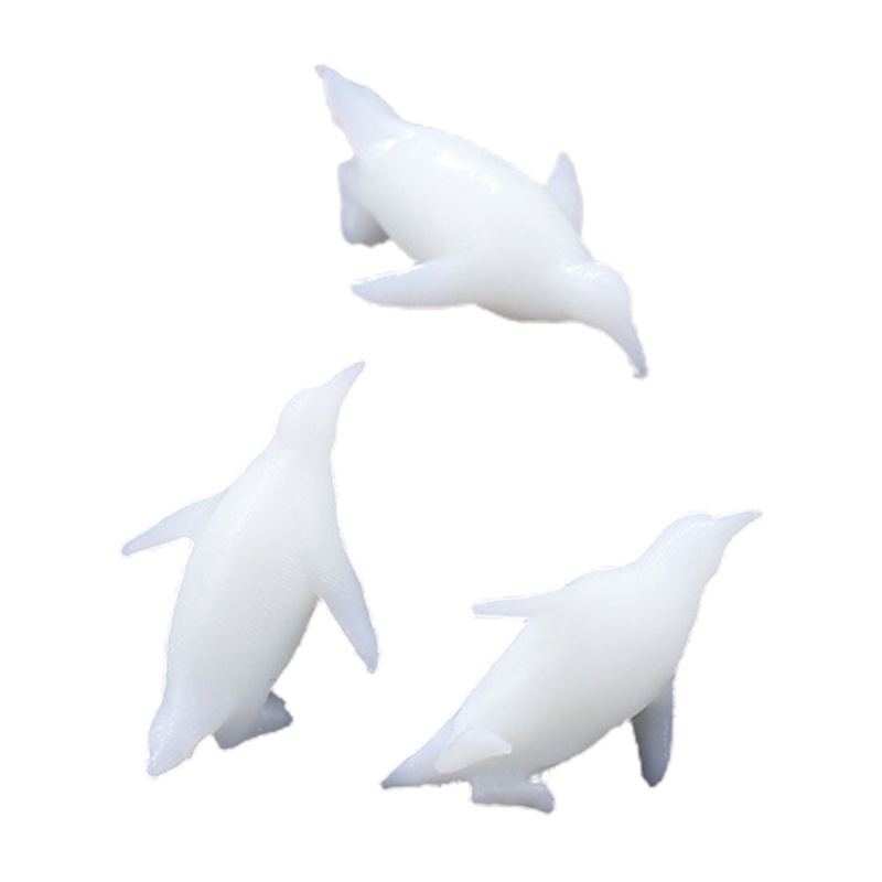 Siy 3pcs / Set Miniatur Pinguin 3d Bahan Plastik Resin Untuk Dekorasi / Modeling / Filler Perhiasan