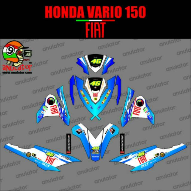 STRIPING STIKER HONDA NEW VARIO 125 ESP/150 ESP VR46 FIAT BIRU
