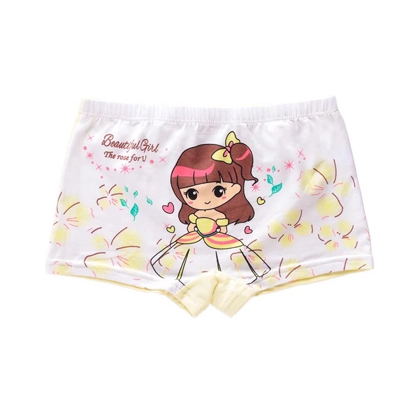 Celana Dalam Boxer Anak Perempuan Bahan Katun Import Isi 5 in 1 Free Ziplock Pouch Boxer Anak Cewe Bahan Katun Celana Dalam Segiempat Anak Perempuan Lucu dan Murah