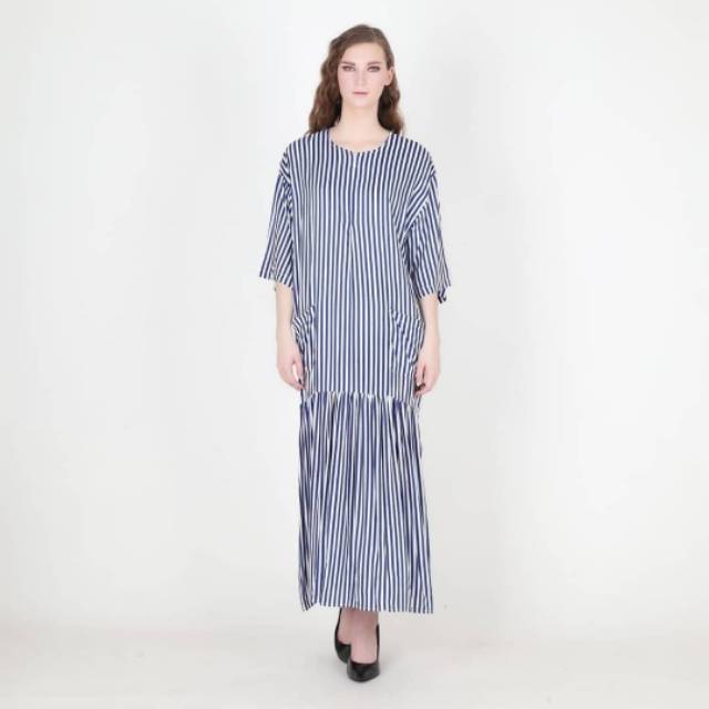 hanabi dress motif garis