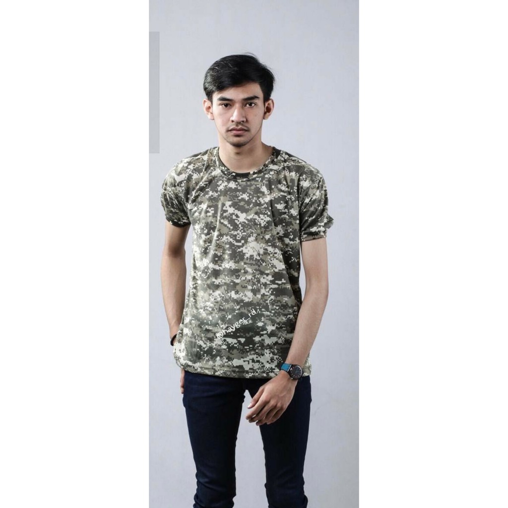 KAOS OBLONG PENDEK LORENG ACCUPAT - KAOS LORENG ACCUPAT