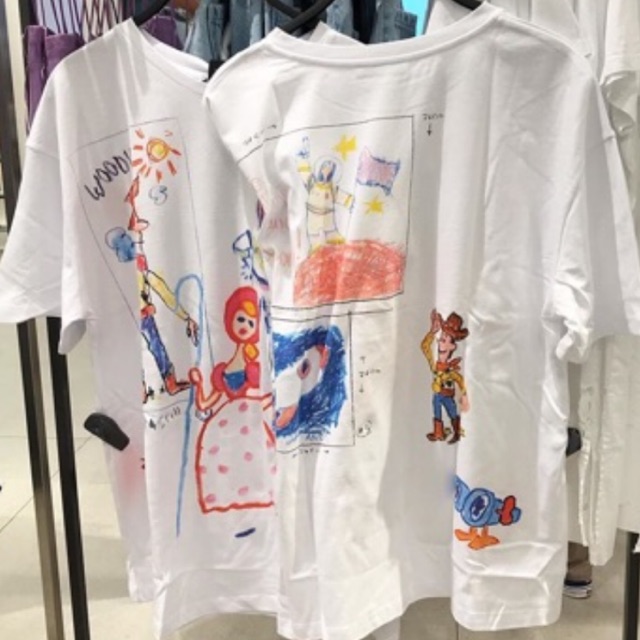 ZARA NEW ARRIVAL WHITE SHIRT WOODY ANDY TOY STORY EDITION