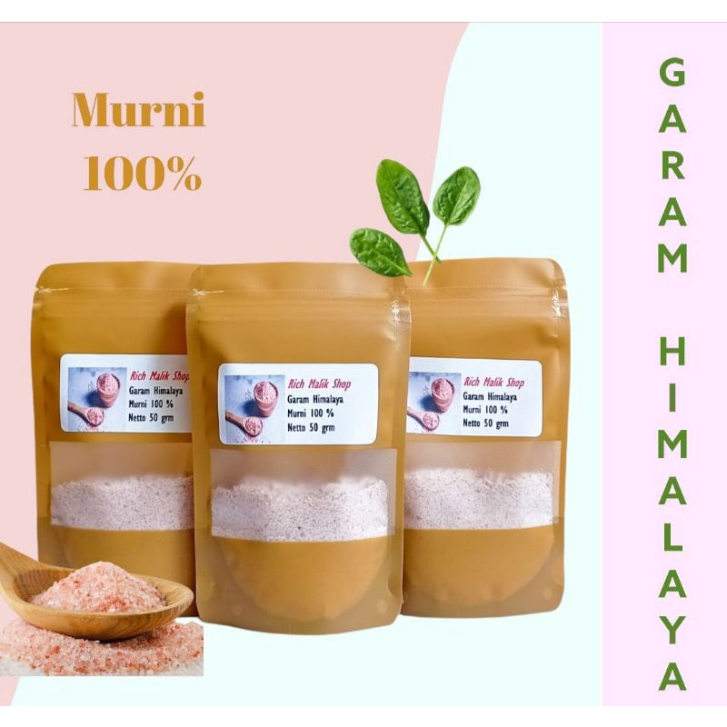 

Garam himalaya 50-100 grm salt himalaya bubuk premium bumbu dapur himalaya pink salt/ garam himalaya ibnu sinah/ herbal