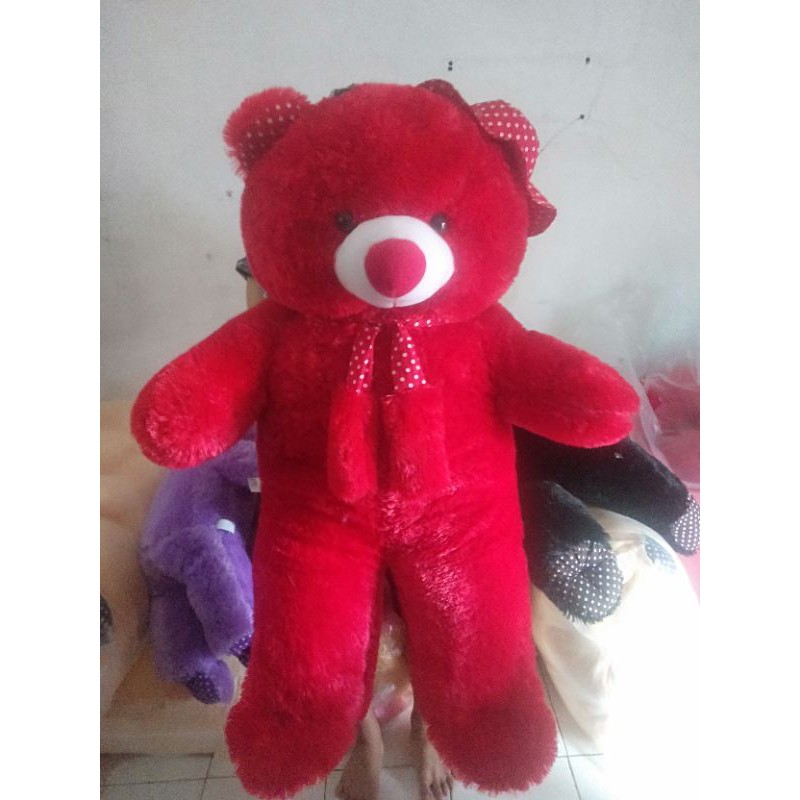 BONEKA BERUANG SYAL TOPI JUMBO 1 METER