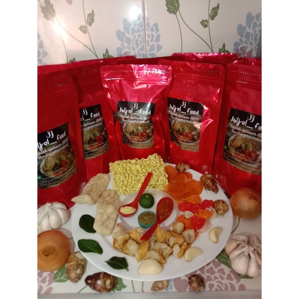 

Seblak oplosan bandung paket 10 pcs gratis 1 pcs
