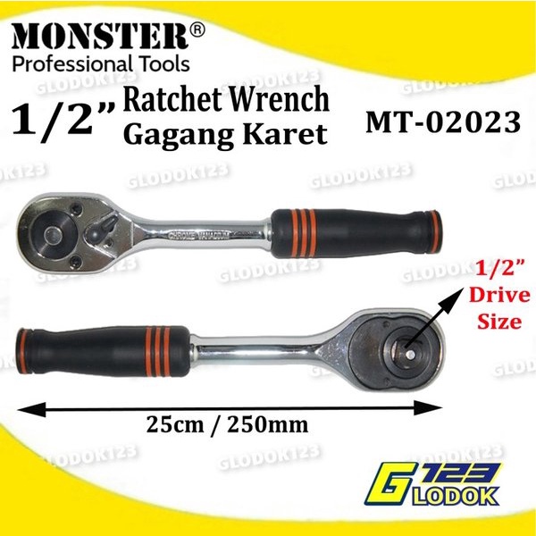 Gagang Sok Stang Kunci Rachet Ratchet Handle Socket Wrench 1/2  Inch