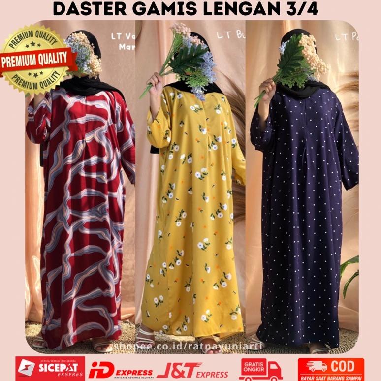 {PWR.26Au22o} DASTER GAMIS Lengan 3/4  - Daster Gamis Daster Panjang Daster Sematakaki Lengan 3/4 Da