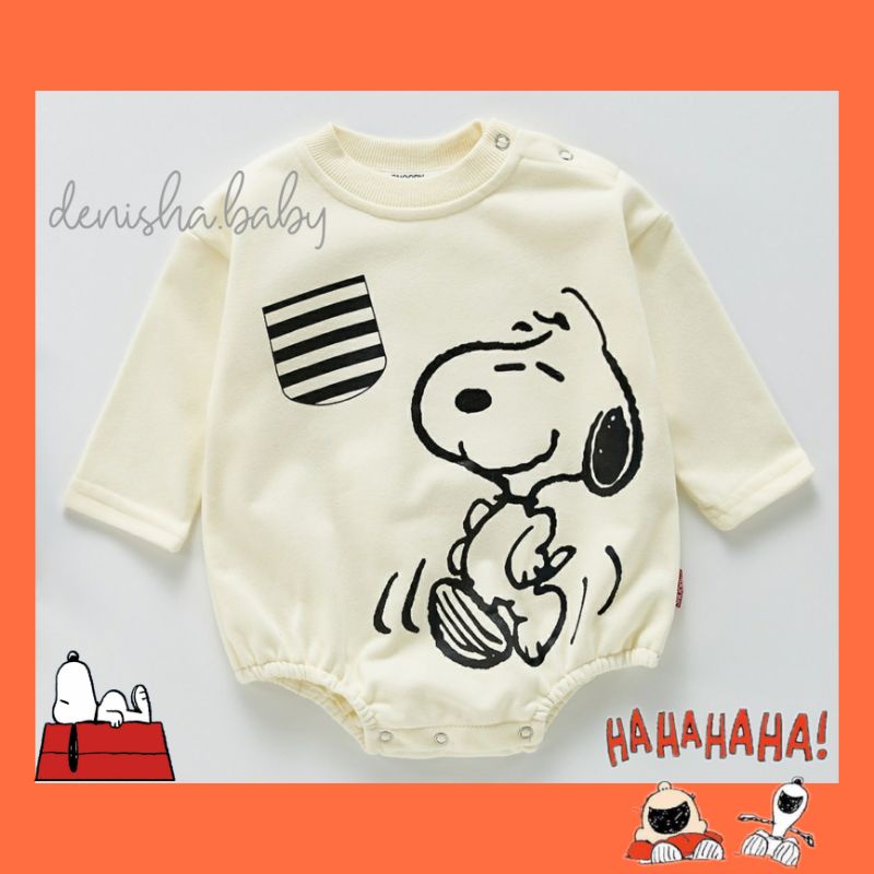 BAJU ROMPER JUMPER JUMPSUIT SNOOPY BAYI ANAK LUCU BAGUS