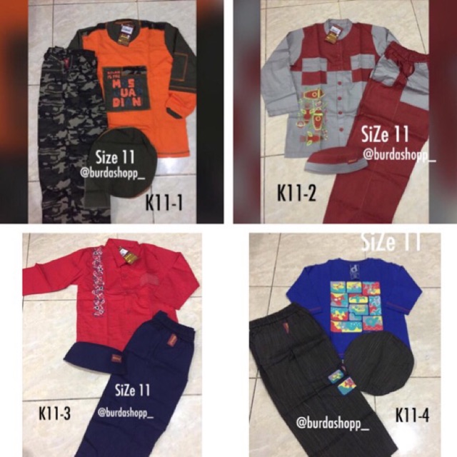 BAJU MUSLIM ANAK DANNIS LAKI LAKI SIZE 11 ( BAJU LEBARAN )