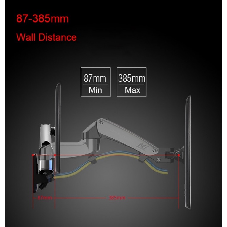 Bracket Monitor Telescopic Universal Arm Vesa Mount 17-27 Inch 385mm