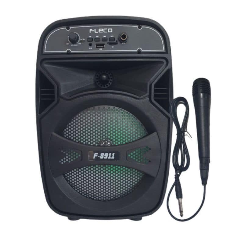 Speaker Bluetooth 8' Inchi Fleco F-8911 / F-8912 Bonus Mic karaoke Super Bass