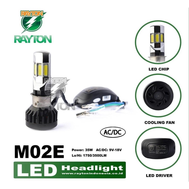 [ RTD ] Rayton LED headlamp ASLI HOLOGRAM / lampu LED kipas RTD rayton