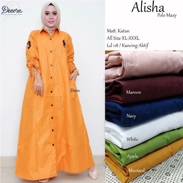 Alisha polo maxy big size jumbo dress