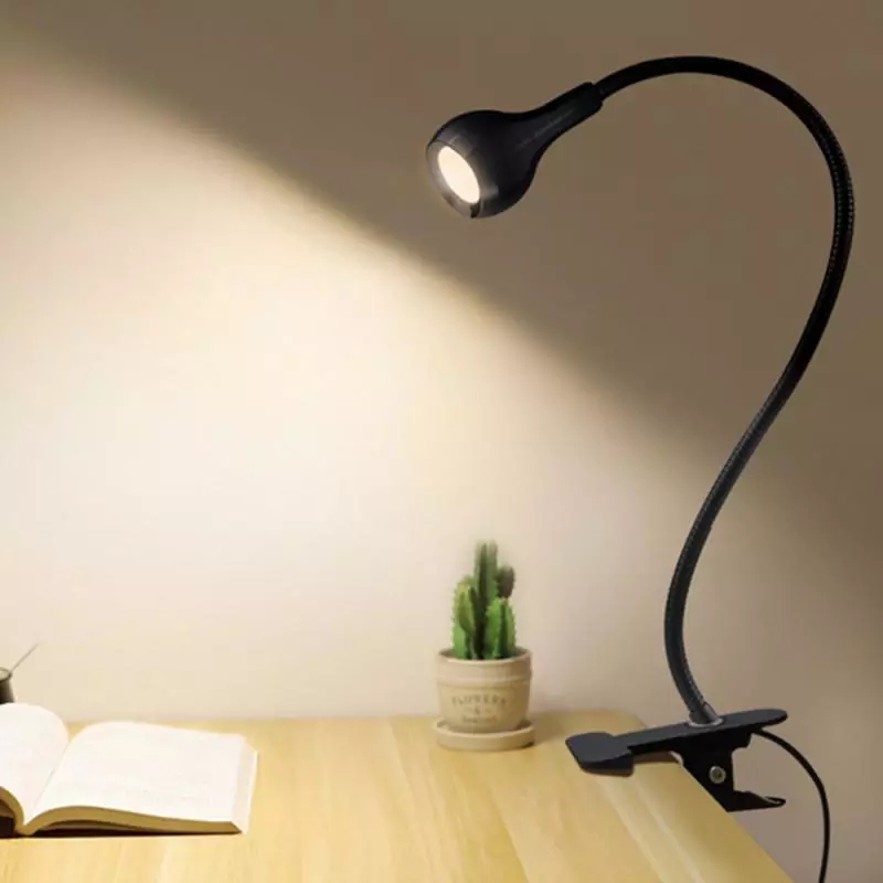 360 Degrees Adjustable Portable LED Bright Travel Bedroom Book Reader Lights/Mini Flexible USB Laptop Reading Table Lamp With Clip Switch/Christmas Kids Study Gifts