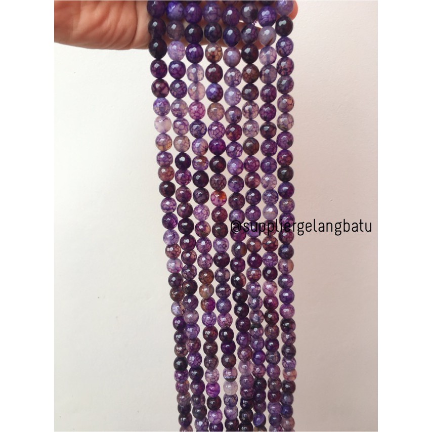 batu kecubung serat FACETED BEAD 10mm purple amethyst ungu kesehatan aksesoris fashion pernak pernik