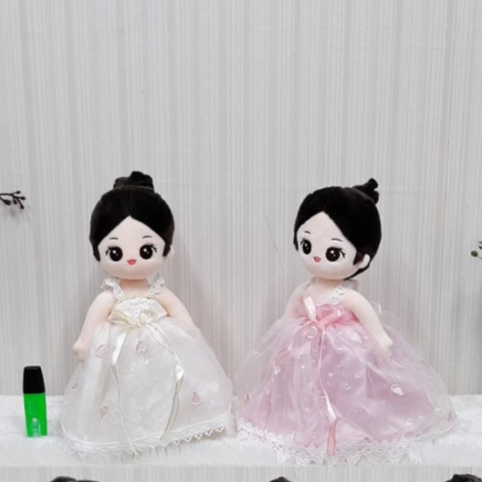 Boneka Cewek Dress Pesta Metoo Angela Renda Pita Rambut Sanggul