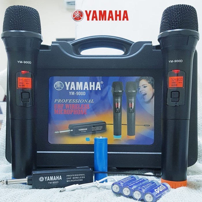 Mic Yamaha YM-900D UHF Microphone Double Wireless Digital Chargher