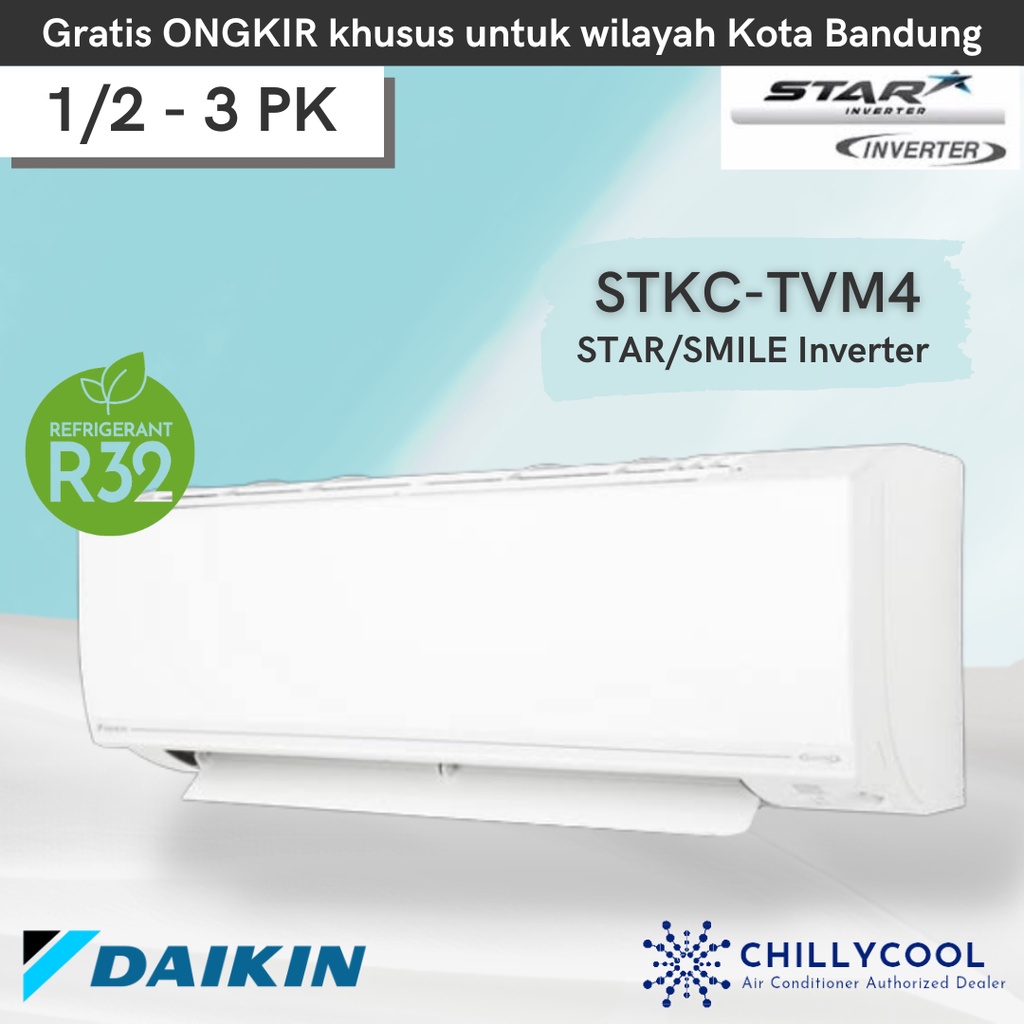 DAIKIN 1/2PK 3/4PK 1PK 1.5PK 2PK 2.5PK 3PK AC Split Star Smile Flash Inverter FTKC-15 FTKC-20 FTKC-2