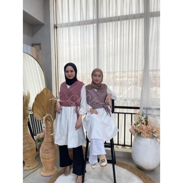 [SALE AMBYAR] NEW Tunik rompi | Tunik Shakila | Tunik BKK | Bangkok | Baju Import | Atasan putih mix