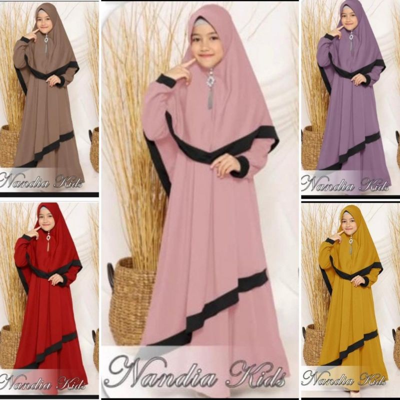Gamis anak Nandia Kids usia 9 sd 12 tahun