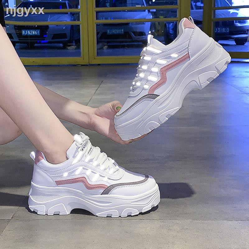1 Pasang Sepatu Sneakers Wedges Warna Putih Untuk Wanita Shopee Indonesia