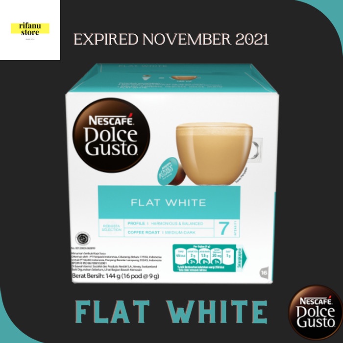 

Kopi - Nescafe Dolce Gusto Capsule Flat White 1 Box Original - Exp 26 Nov 2021