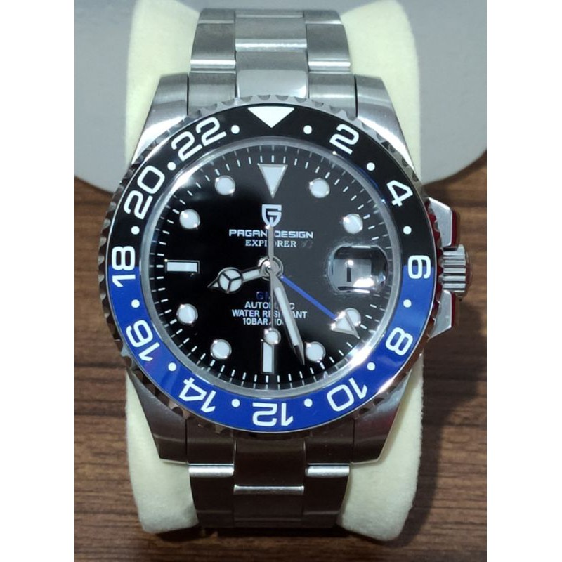 JAM TANGAN PAGANI DESIGN AUTOMATIC GMT (BATMAN) 40mm SAPPHIRE  CERAMIC FULLSET