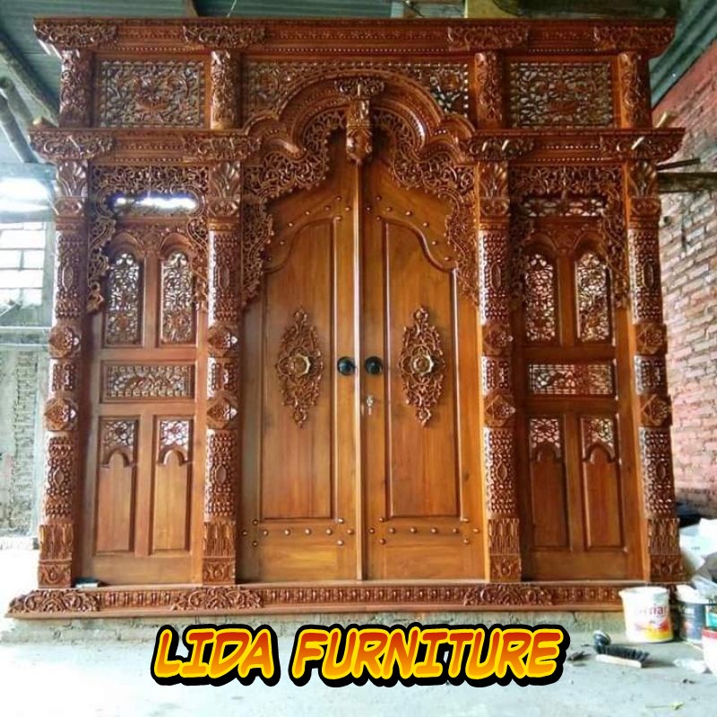 pintu gapura rumah pintu gebyok jati ukir jati jepara