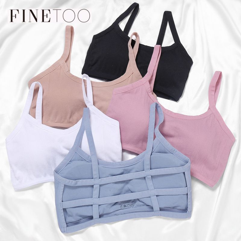 FINETOO FT03 Sport Bra Busa Tanpa Kawat Tali Garis Belakang Push Up Gym Fitness Jogging Yoga Pakaian Dalam