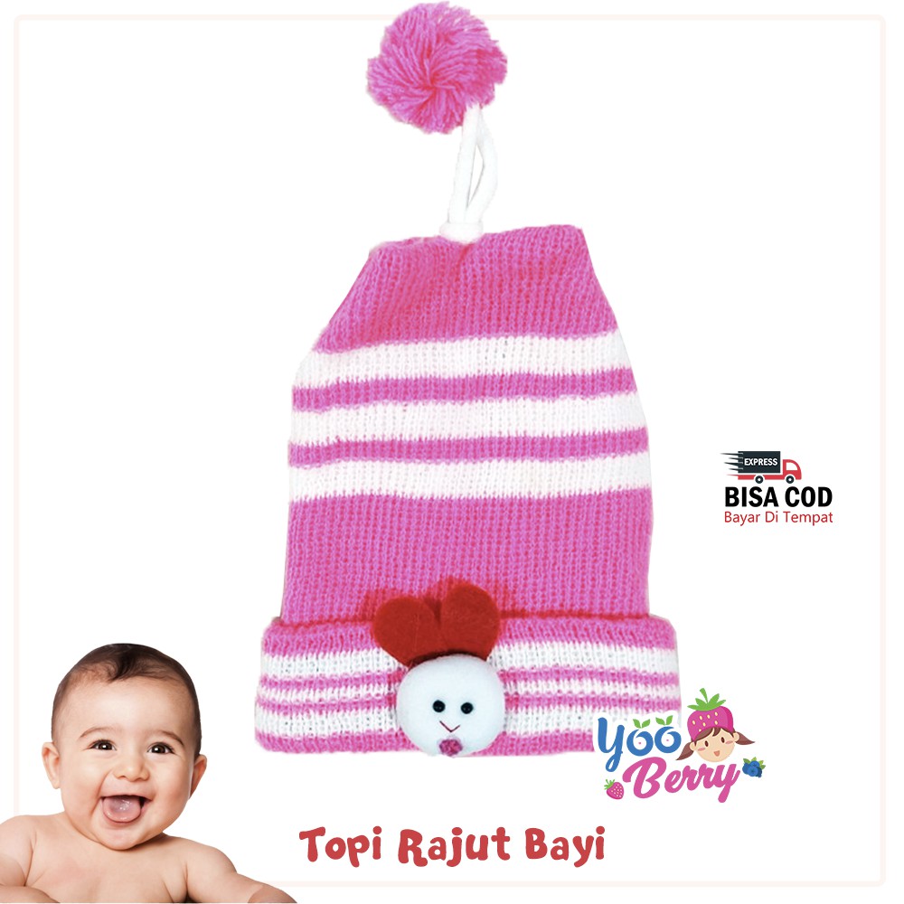 YooBerry Kupluk Rajut Boneka Aksesoris Rambut Bayi Anak Berry Mart