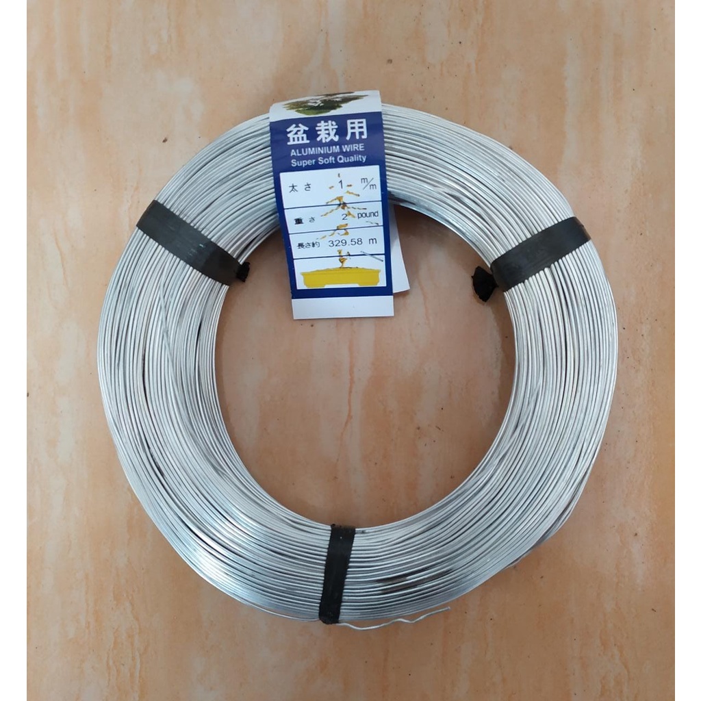 Kawat Bonsai Alumunium Putih 1mm Ecer Permeter