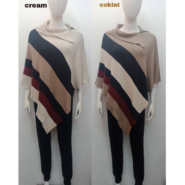 Ponco fashion rajut wanita import premium.