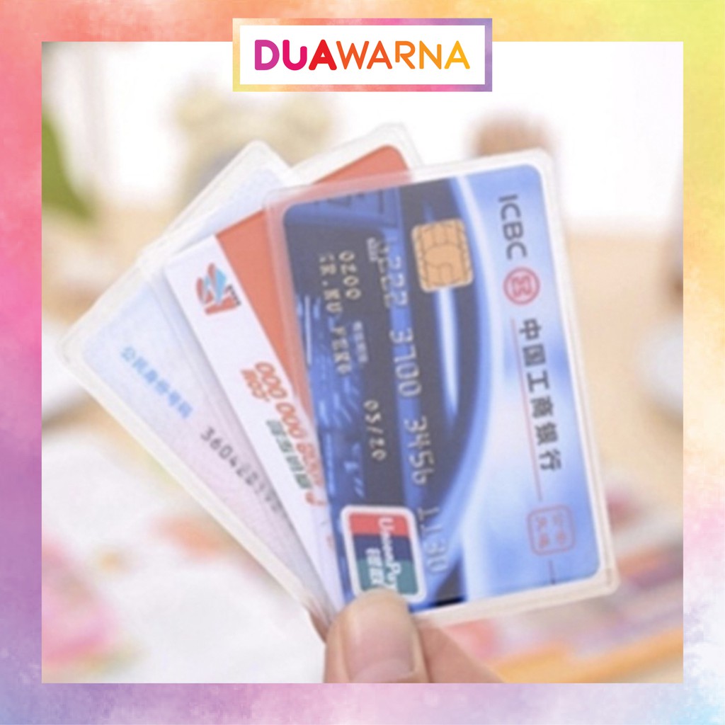 

DuaWarna Plastik Kartu ATM SIM KTP Plastik Cover Pelindung Kartu Anti Gores ATM Credit Card