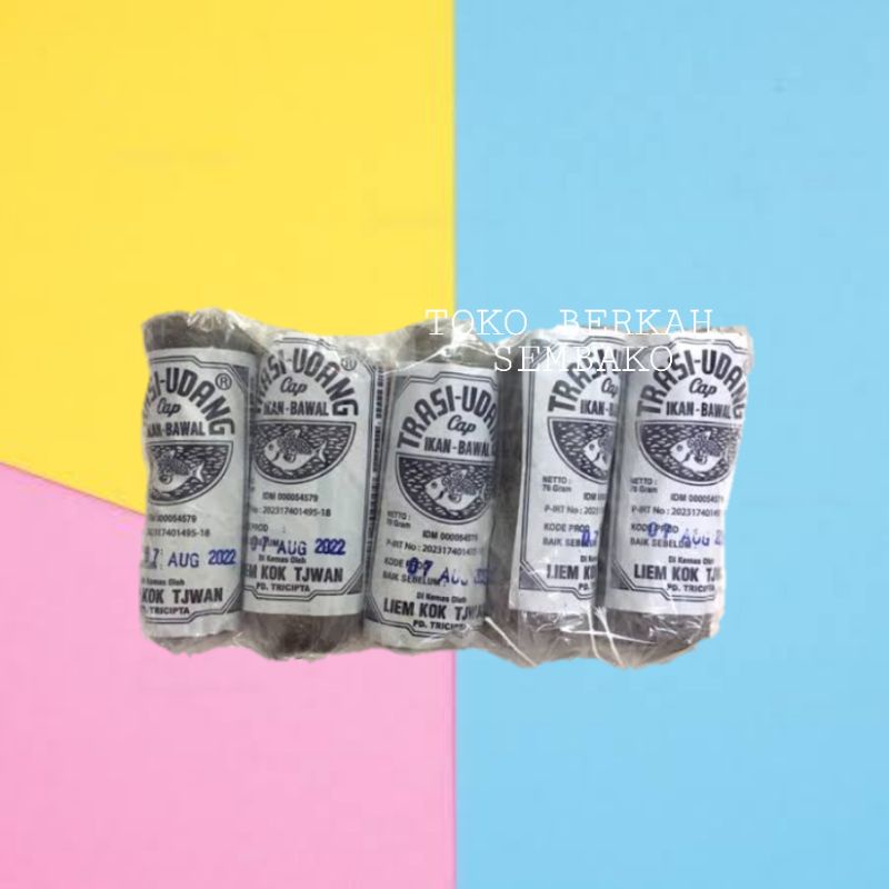 

Terasi Udang Cap Ikan Bawal Original 1 pak Isi 50pcs / Terasi Udang