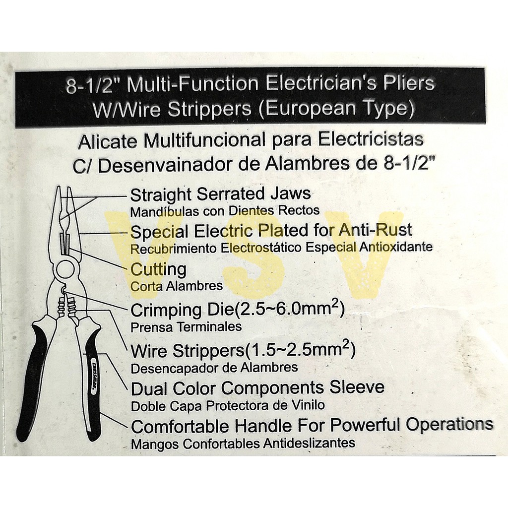 CROSSMAN Tang lancip 8.1/2&quot; / Multifunction plier / electrician pliers