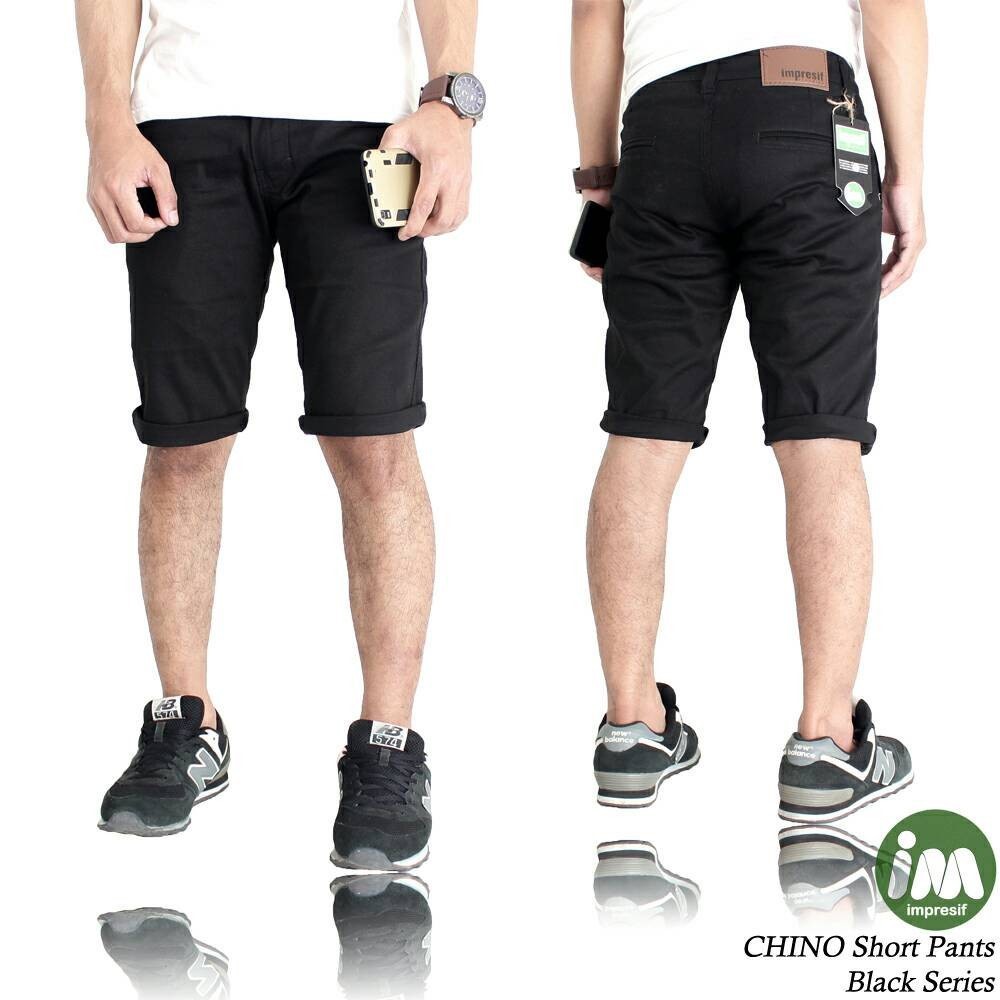 Celana Chino Short Pants Original Impresif Black 1KG MASUK 4PCS