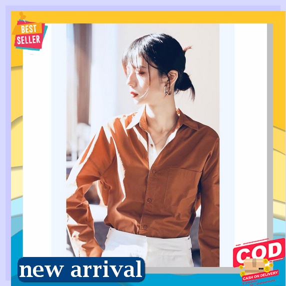 7842 Baju Atasan Blouse Kemeja Kerja Kantor Lengan Panjang Motif Bunga Korean Style Wanita Import Ba