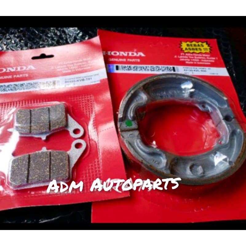 Kampas rem depan KVB+Kampas rem belakang KZL Vario Techno 125 Fi old 2012-2015 Vario 125 esp led 201