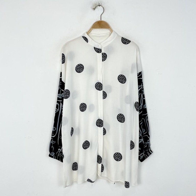 kemeja wanita  motif bahan rayon // kemeja-Foto 13