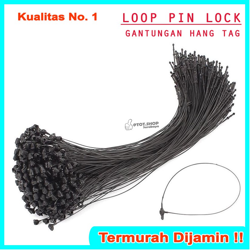 

GROSIR 50.000 pcs LOOP PIN / HANG TAG PLASTIK LOCK STRING PIN (uk 3, 4, 5 Inch) Tali Hangtag Baju